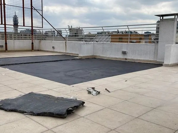 Terraza preparada para impermeabilizar