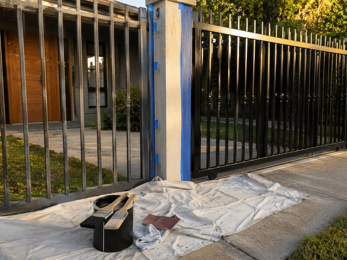 Reja metálica exterior enmascarada y en pintura