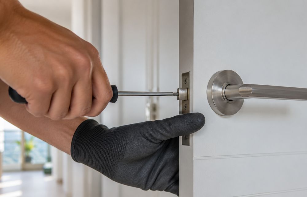 Ajuste de chapa de puerta con destornillador